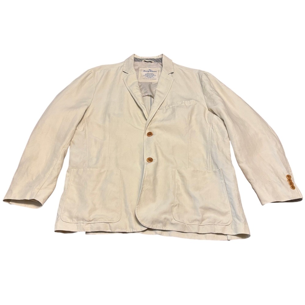 Blazer Cream Tommy Bahama Linen Tencel Lyocell Sport Coat 141-T57285 Large